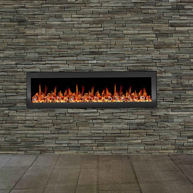 Litedeer Homes Latitude II 68" Smart Wall Mount Electric Fireplace with App Diamond - like Crystal - ZEF68XC - Terrace Level