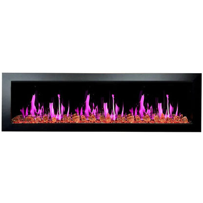 Litedeer Homes Latitude II 68" Smart Wall Mounted Electric Fireplace with Reflective Amber Glass - ZEF68XA - Terrace Level