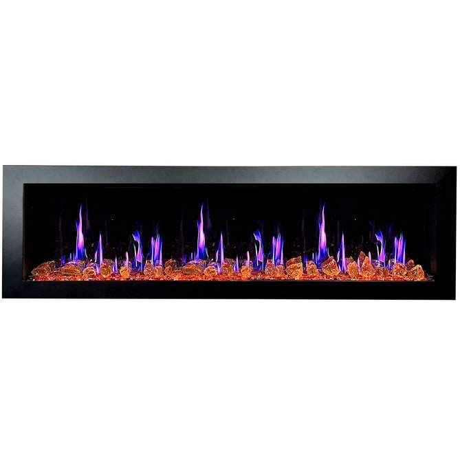 Litedeer Homes Latitude II 68" Smart Wall Mounted Electric Fireplace with Reflective Amber Glass - ZEF68XA - Terrace Level