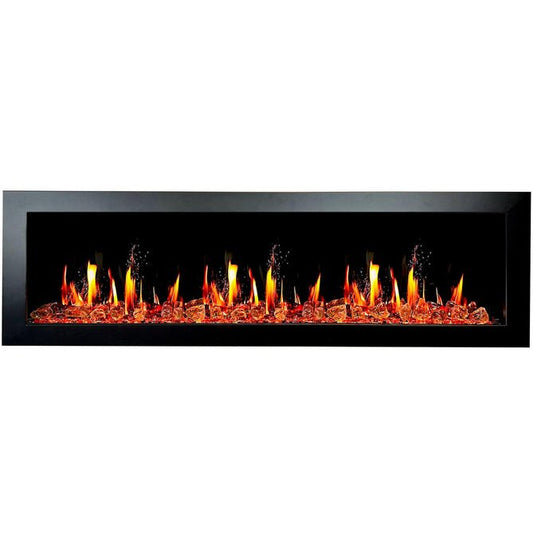 Litedeer Homes Latitude II 68" Smart Wall Mounted Electric Fireplace with Reflective Amber Glass - ZEF68XA - Terrace Level