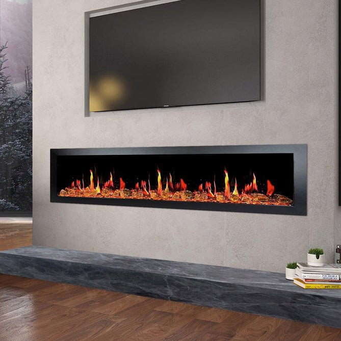 Litedeer Homes Latitude II 78 inch Wifi Smart Electric Fireplace with crackling - ZEF78VA - Terrace Level