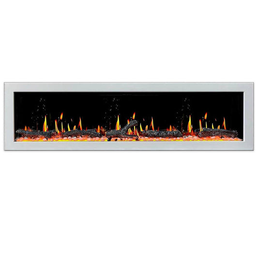 Litedeer Homes Latitude II 78" Smart Electric Fireplace with App Driftwood Log & River Rock - ZEF78VW