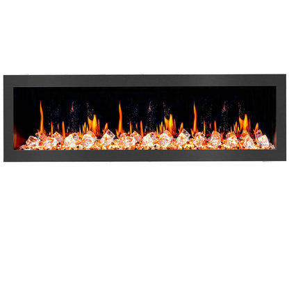 Litedeer Homes Latitude II 78" Smart Wall Mount Electric Fireplace with App Diamond-like Crystal - ZEF78VCW