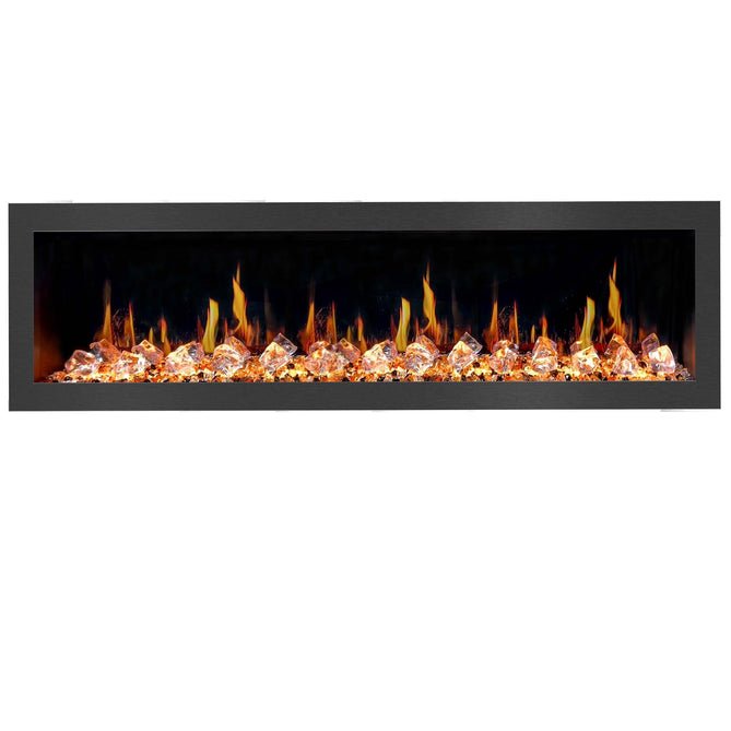 Litedeer Homes Latitude II 78" Smart Wall Mount Electric Fireplace with App Diamond - like Crystal - ZEF78VCW - Terrace Level