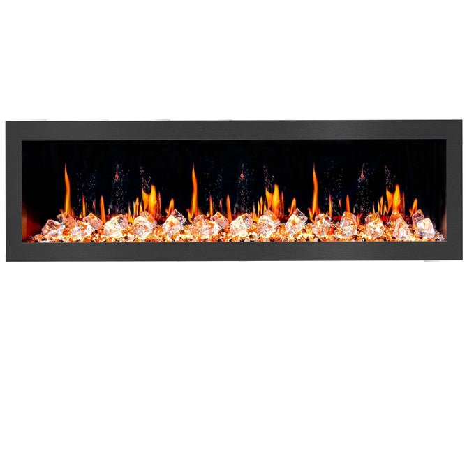 Litedeer Homes Latitude II 78" Smart Wall Mount Electric Fireplace with App Diamond - like Crystal - ZEF78VCW - Terrace Level