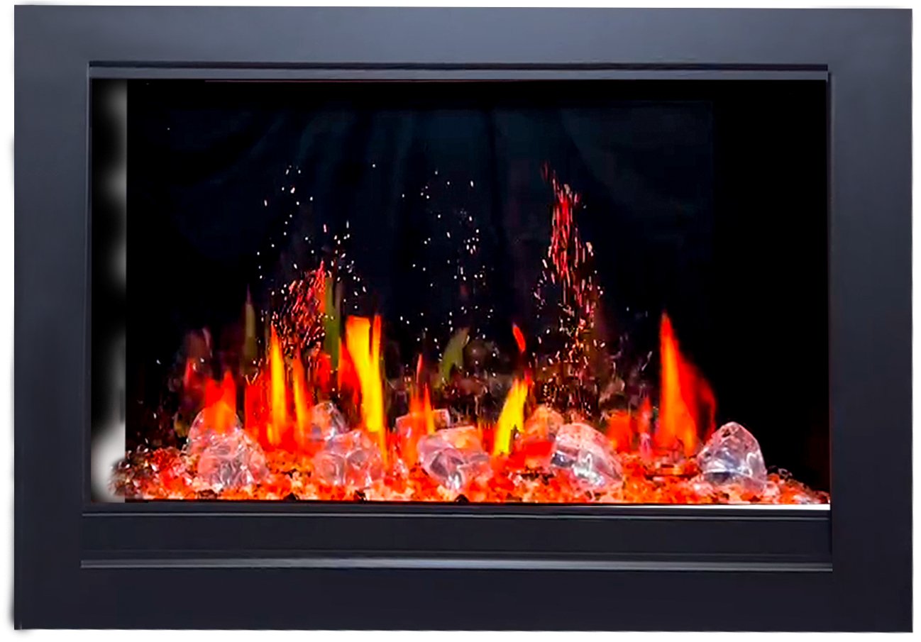 Litedeer Homes LiteStar 30 Inch 7/8 Inch Smart Electric Fireplace Inserts Black - ZEF38VCII - Terrace Level