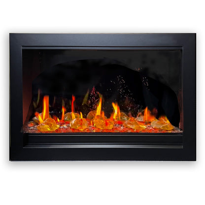 Litedeer Homes LiteStar 30 Inch 7/8 Inch Smart Electric Fireplace Inserts Black - ZEF38VCII - Terrace Level