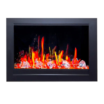 LiteStar 30" Smart Electric Fireplace Insert with App Driftwood Log & River Rock (ZEF38VC-30)