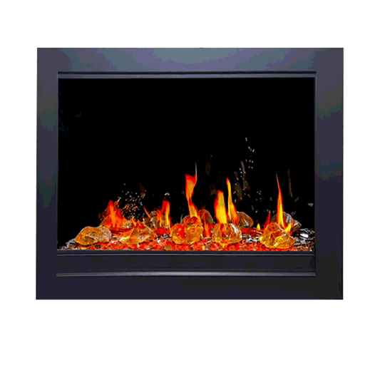 LiteStar 30" Smart Electric Fireplace Insert with App Reflective Amber Glass (ZEF38VC-30A)