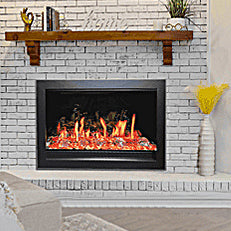 LiteStar 38 in Smart Electric Fireplace Insert with App Diamond-like Crystal - (ZEF38VC-C)