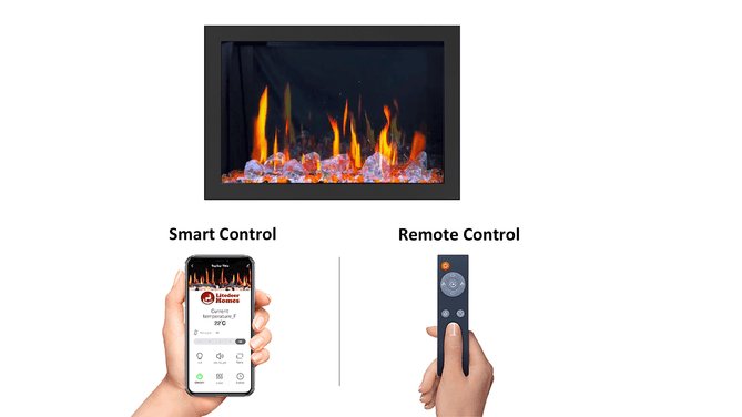 LiteStar 33 inch Smart Electric Fireplace Insert with App Diamond - like Crystal (ZEF38VC - 33C) - Terrace Level