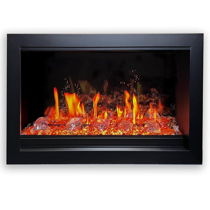 LiteStar 33 inch Smart Electric Fireplace Insert with App Diamond - like Crystal (ZEF38VC - 33C) - Terrace Level