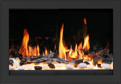 LiteStar 33" Smart Electric Fireplace Insert with App Driftwood Logs & River Rock (ZEF38VC-33)