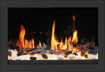 LiteStar 33" Smart Electric Fireplace Insert with App Driftwood Logs & River Rock (ZEF38VC - 33) - Terrace Level