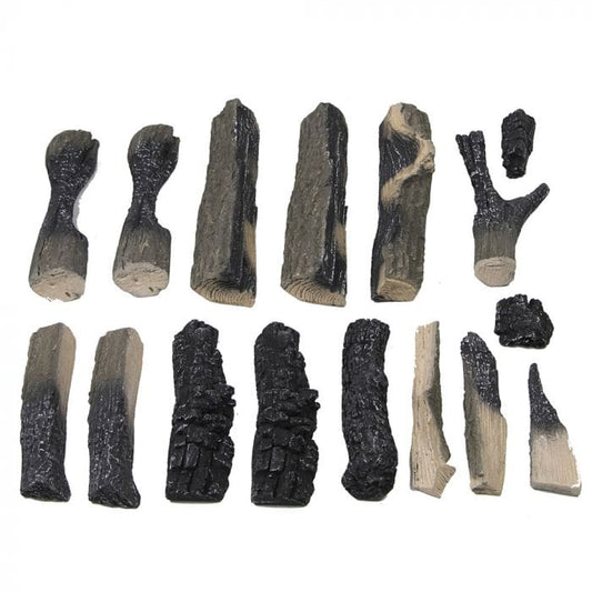 SPLIT LOG 16 Piece Deluxe Media Set – Includes 16 Logs, Stones, Pebbles, And Embers