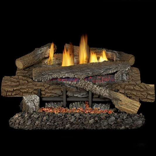 Superior Outdoors Glow - Ramp Boulder Mountain 18" Concrete Vent - Free Gas Log Set & Burner - LBG18 - Terrace Level