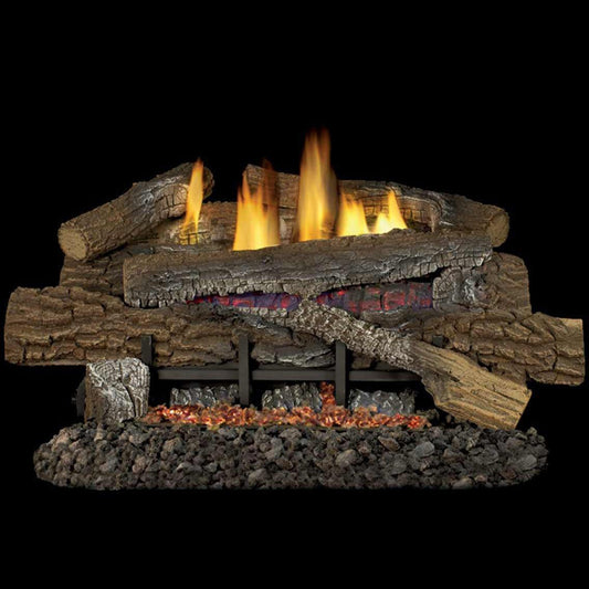 Superior Outdoors Glow - Ramp Boulder Mountain 18" Concrete Vent - Free Gas Log Set - LBG18BM - Terrace Level