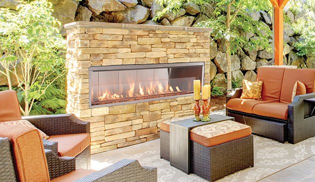 Superior Outdoors Vent - Free Linear Outdoor Fireplace ODLVF - Terrace Level