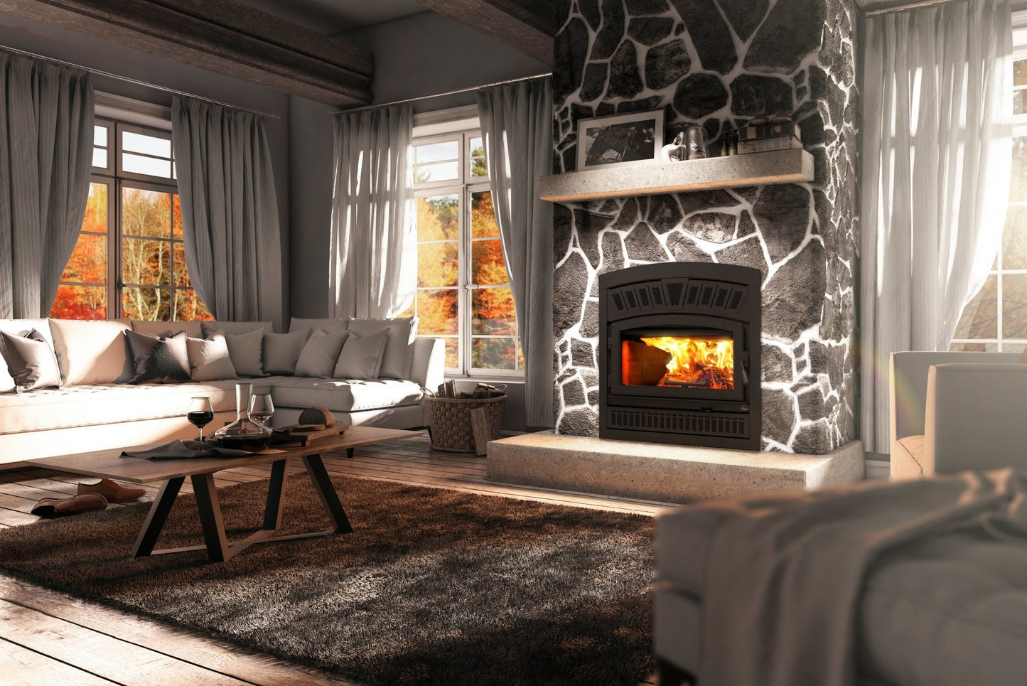 Valcourt Lafayette Arched II High Efficiency Controlled Combustion Fireplace - FP10R - Terrace Level