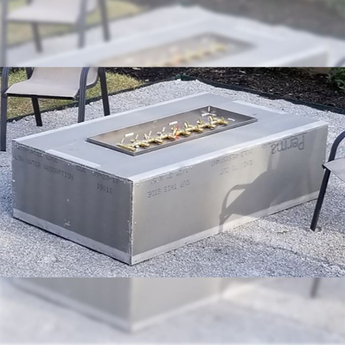 Warming Trends 48x30 - Inch Rectangle Fire Pit Kit with Tree Style Gas Burner Kit - FRT4830 - Terrace Level